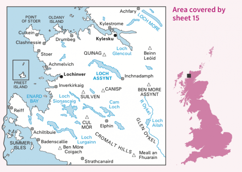 OS Landranger Map 15 - Loch Assynt Lochinver and Kylesku-1